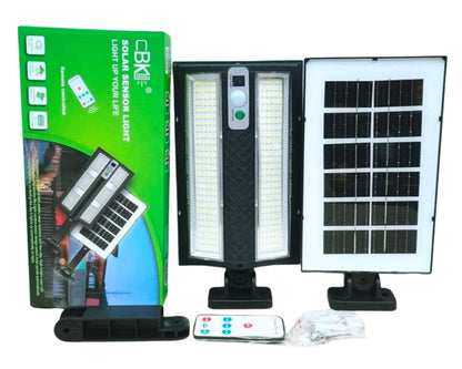 مصباح جداري يعمل بالطاقة الشمسية مع جهاز تحكم عن بعد إنارة قوية وموفرة للطاقة